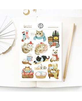 Lettoon Purrfect Winter Sticker Sheet Lettoon Purrfect Winter Sticker Sheet