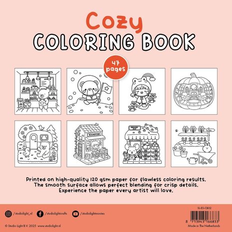 Studio Light 8x8 Inch Cozy Coloring Book (SL-ES-CB02) Studio Light 8x8 Inch Cozy Coloring Book (SL-ES-CB02)
