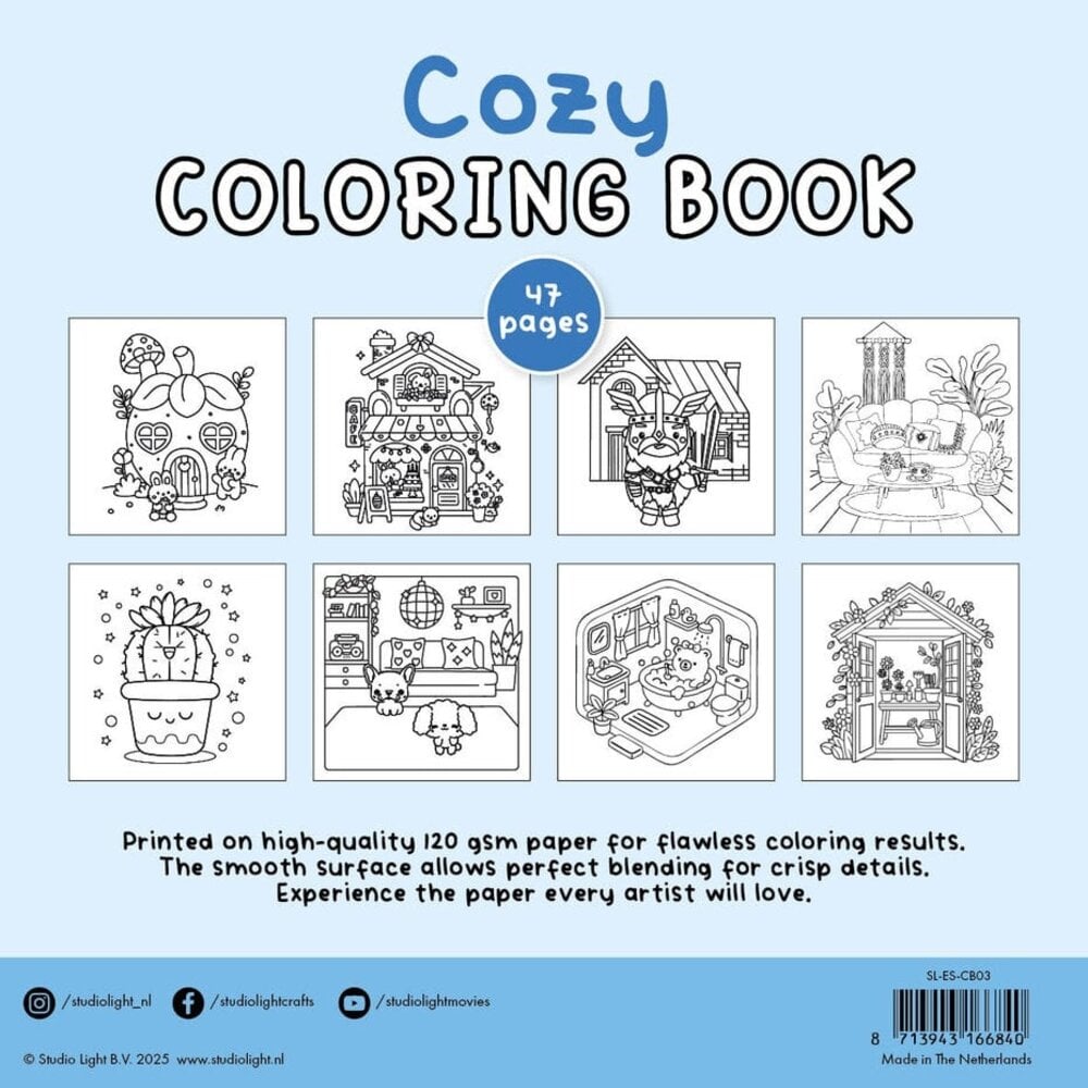 Studio Light 8x8 Inch Cozy Coloring Book (SL-ES-CB03) Studio Light 8x8 Inch Cozy Coloring Book (SL-ES-CB03)