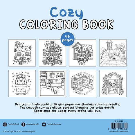 Studio Light 8x8 Inch Cozy Coloring Book (SL-ES-CB03) Studio Light 8x8 Inch Cozy Coloring Book (SL-ES-CB03)