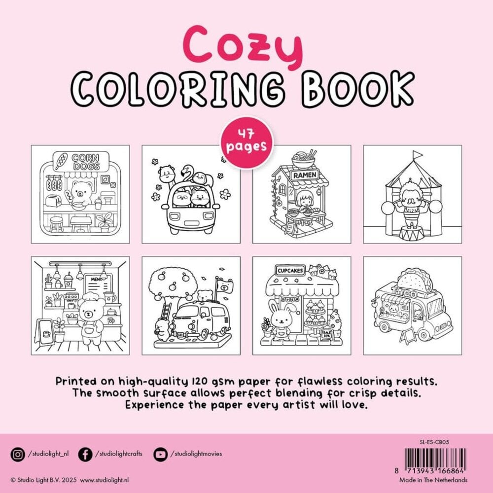 Studio Light 8x8 Inch Cozy Coloring Book (SL-ES-CB05) Studio Light 8x8 Inch Cozy Coloring Book (SL-ES-CB05)