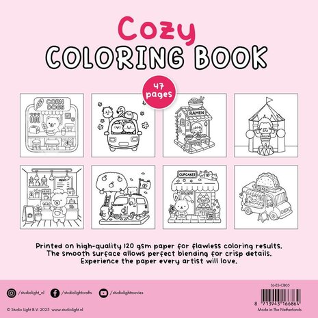 Studio Light 8x8 Inch Cozy Coloring Book (SL-ES-CB05) Studio Light 8x8 Inch Cozy Coloring Book (SL-ES-CB05)