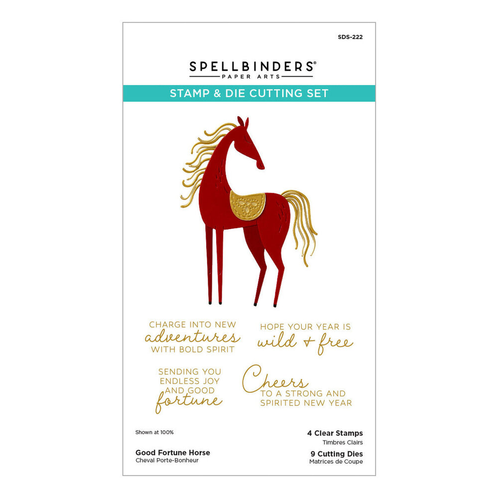 Spellbinders Good Fortune Horse Clear Stamp & Die Set (SDS-222)