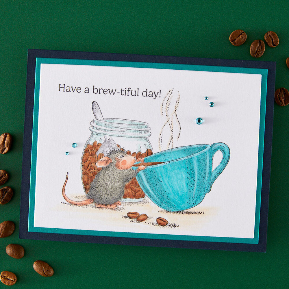 Spellbinders House-Mouse Designs Brew-tiful Day Cling Rubber Stamp (RSC-063)