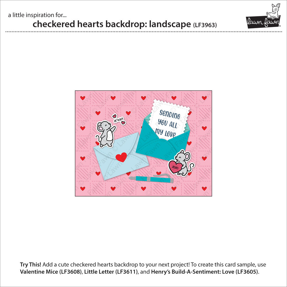 Lawn Fawn Checkered Hearts Backdrop Landscape Dies (LF3963) Lawn Fawn Checkered Hearts Backdrop Landscape Dies (LF3963)