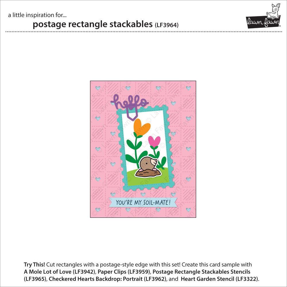 Lawn Fawn Postage Rectangle Stackables Dies (LF3964)