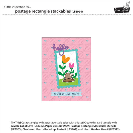 Lawn Fawn Postage Rectangle Stackables Dies (LF3964)