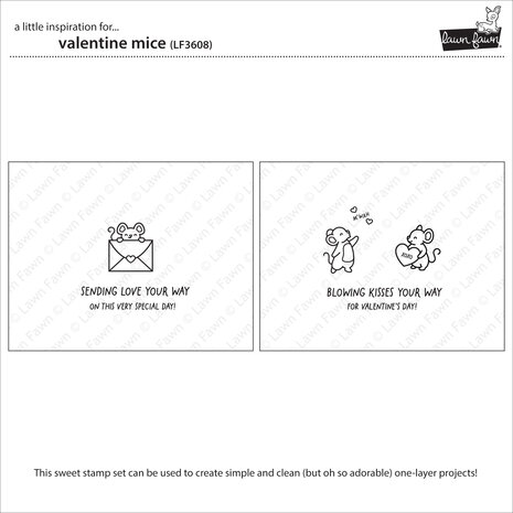 Lawn Fawn Valentine Mice Clear Stamps (LF3608)