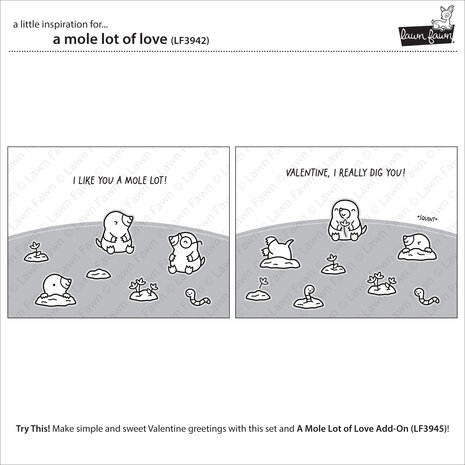Lawn Fawn A Mole Lot Of Love Clear Stamps (LF3942) Lawn Fawn A Mole Lot Of Love Clear Stamps (LF3942)