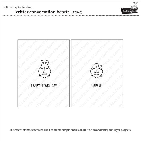 Lawn Fawn Critter Conversation Hearts Clear Stamps (LF3948)