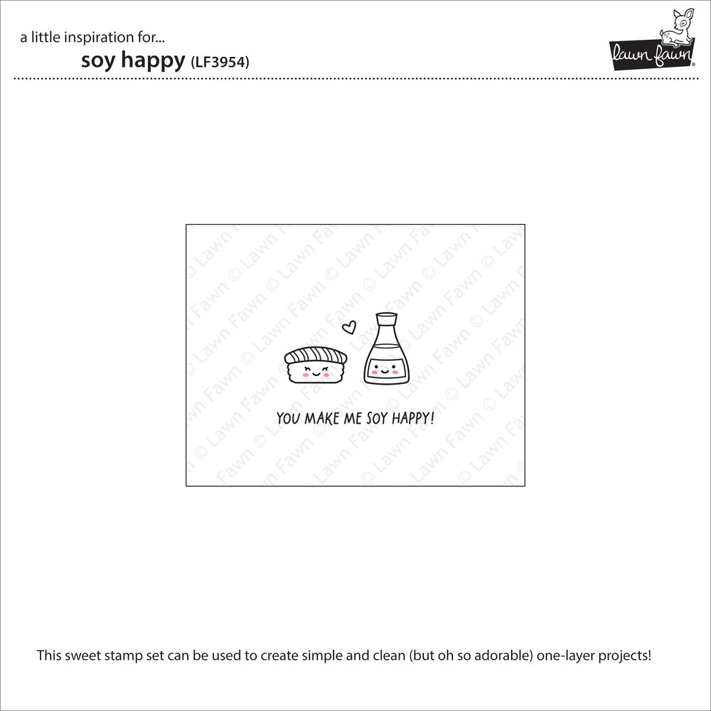 Lawn Fawn Soy Happy Clear Stamps (LF3954)