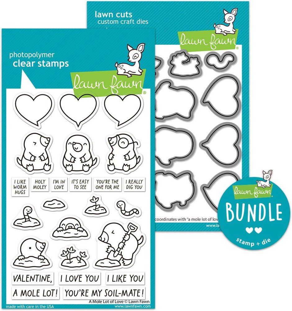 Lawn Fawn A Mole Lot Of Love Stamp & Die DUO (LF3943) Lawn Fawn A Mole Lot Of Love Stamp & Die DUO (LF3943)