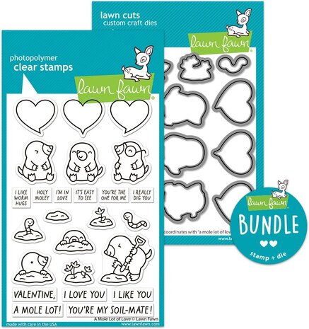 Lawn Fawn A Mole Lot Of Love Stamp & Die DUO (LF3943) Lawn Fawn A Mole Lot Of Love Stamp & Die DUO (LF3943)
