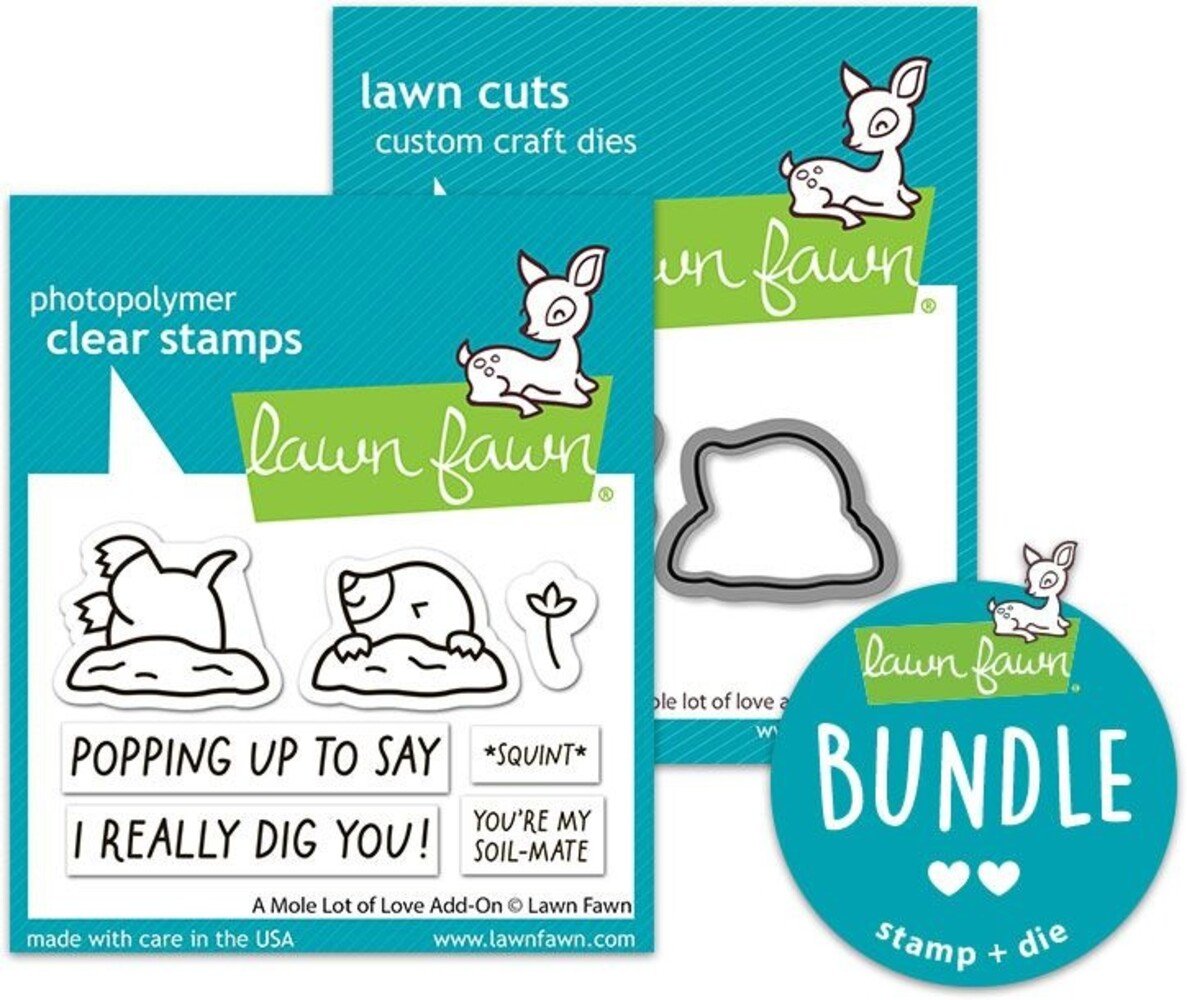 Lawn Fawn A Mole Lot Of Love Add-On Stamp & Die DUO (LF3946) Lawn Fawn A Mole Lot Of Love Add-On Stamp & Die DUO (LF3946)