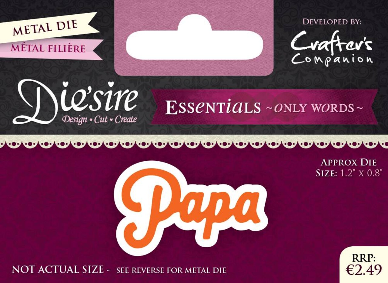 Die'sire Papa Only Words Metal Die (DS-E-W-13-NL) Die'sire Papa Only Words Metal Die (DS-E-W-13-NL)