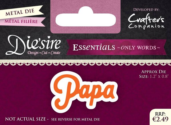 Die'sire Papa Only Words Metal Die (DS-E-W-13-NL) Die'sire Papa Only Words Metal Die (DS-E-W-13-NL)