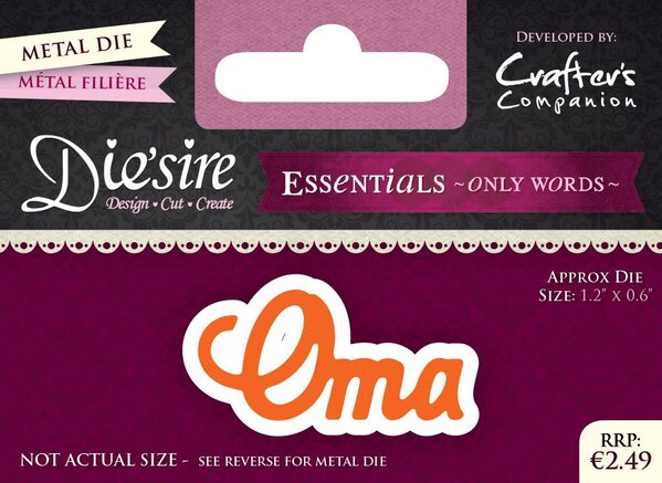 Die'sire Oma Only Words Metal Die (DS-E-W-03-NL) Die'sire Oma Only Words Metal Die (DS-E-W-03-NL)