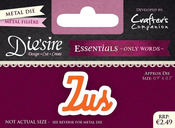 Die'sire Zus Only Words Metal Die (DS-E-W-01-NL) Die'sire Zus Only Words Metal Die (DS-E-W-01-NL)