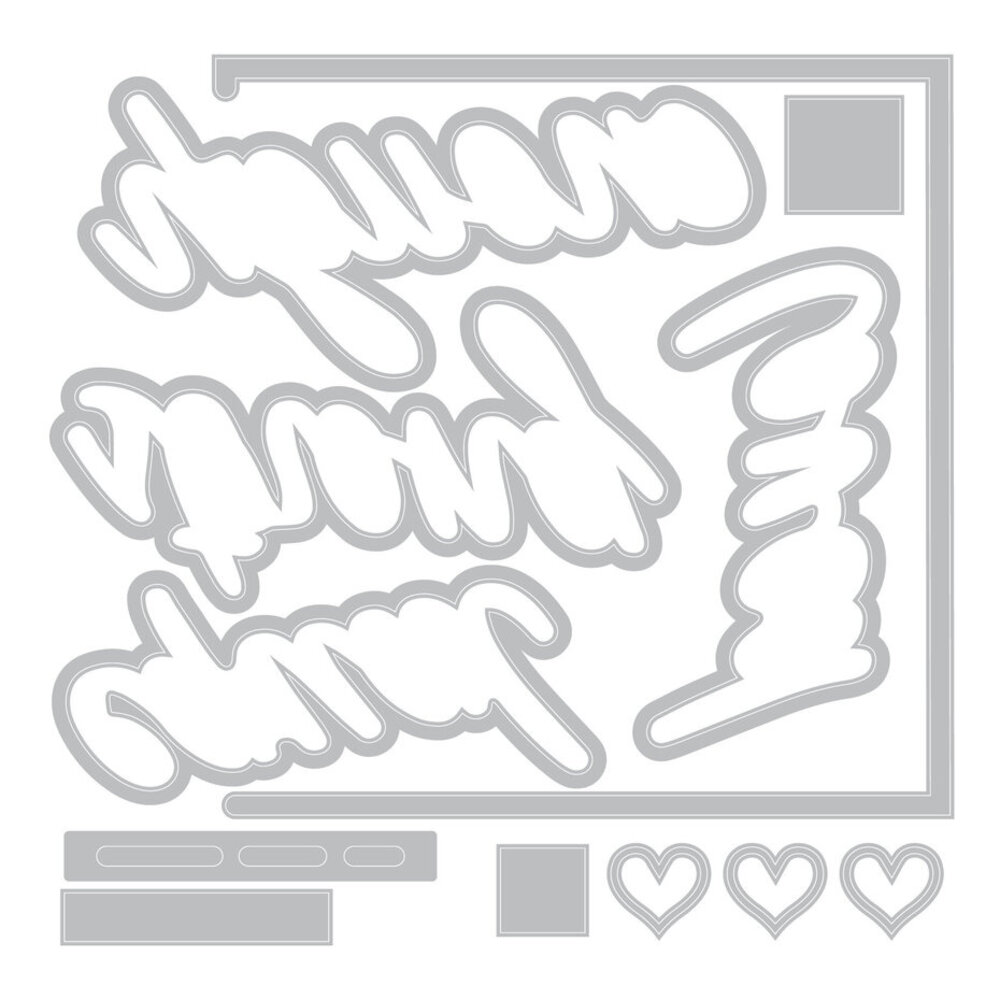 Sizzix Thinlits Die w/Stamps by 49 and Market A5 Affirmations (23+18pcs) (666944) Sizzix Thinlits Die w/Stamps by 49 and Market A5 Affirmations (23+18pcs) (666944)