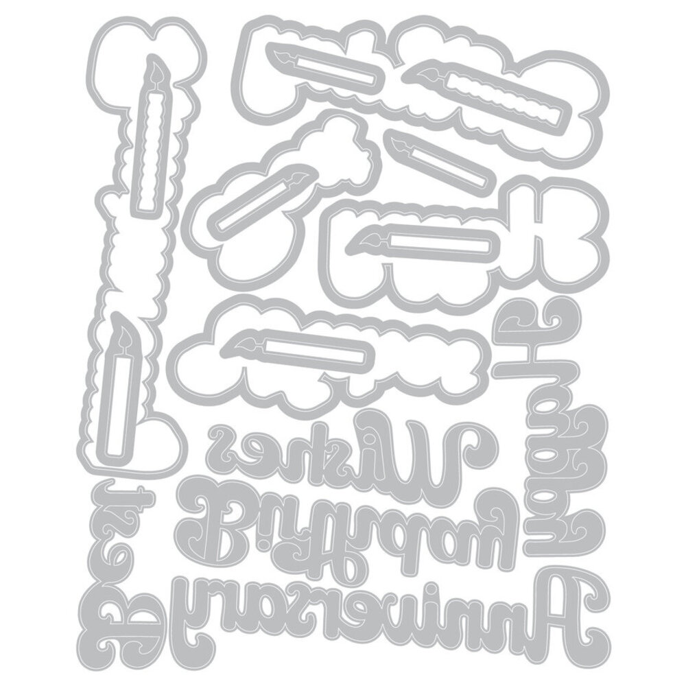 Sizzix Thinlits Die w/Stamps by 49 and Market Birthday Wishes (18+7pcs) (666946) Sizzix Thinlits Die w/Stamps by 49 and Market Birthday Wishes (18+7pcs) (666946)