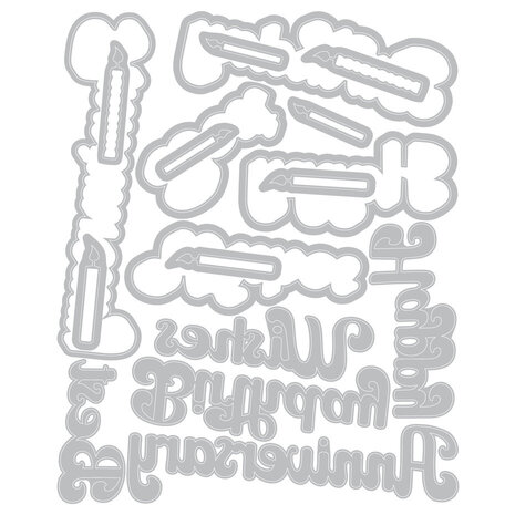 Sizzix Thinlits Die w/Stamps by 49 and Market Birthday Wishes (18+7pcs) (666946) Sizzix Thinlits Die w/Stamps by 49 and Market Birthday Wishes (18+7pcs) (666946)