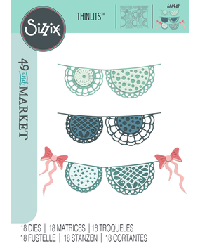 Sizzix Thinlits Die by 49 and Market Doily Banner (18pcs) (666947) Sizzix Thinlits Die by 49 and Market Doily Banner (18pcs) (666947)