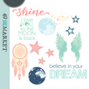Sizzix Thinlits Die w/Stamps by 49 and Market A5 Starlight Dreams (10+16pcs) (666950) Sizzix Thinlits Die w/Stamps by 49 and Market A5 Starlight Dreams (10+16pcs) (666950)