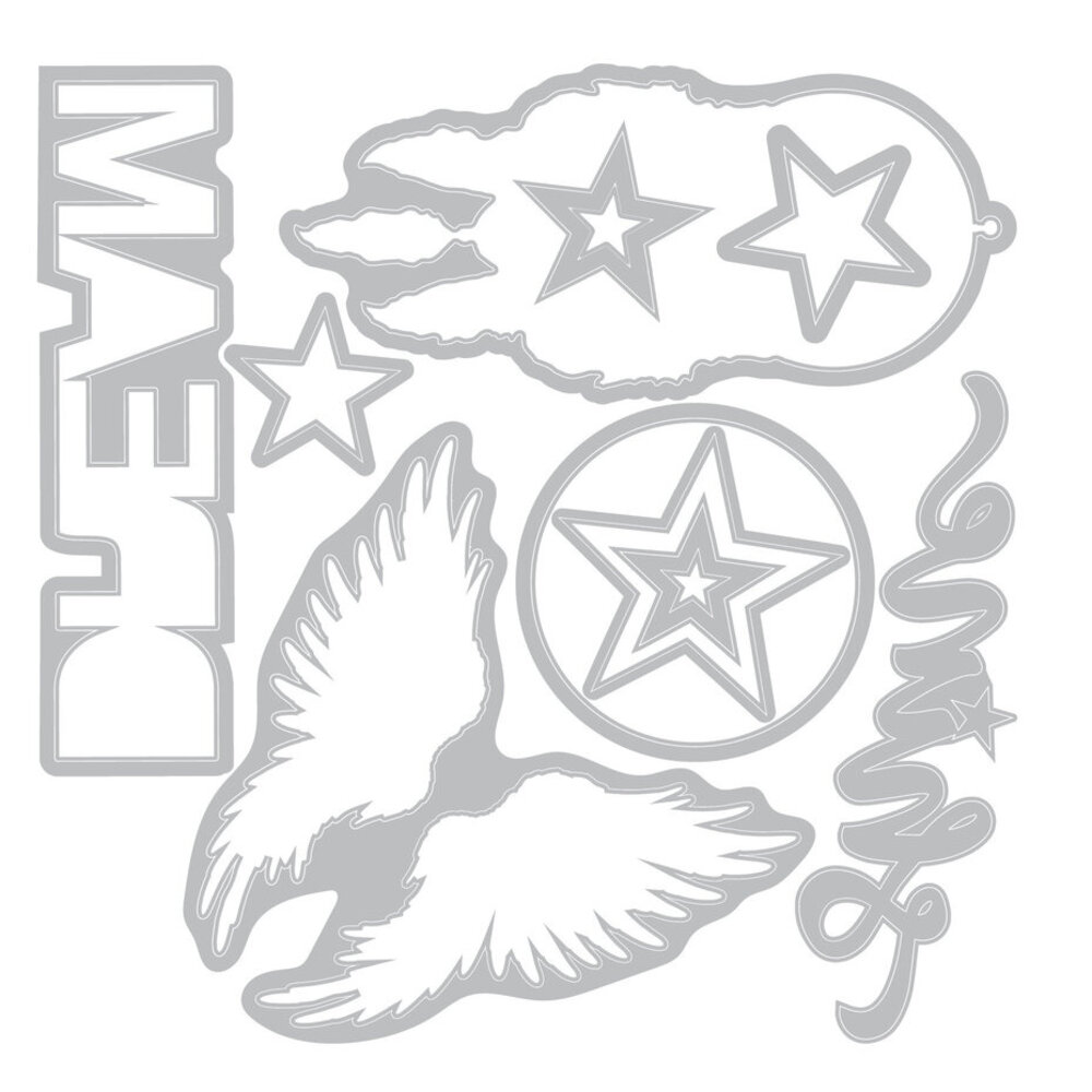 Sizzix Thinlits Die w/Stamps by 49 and Market A5 Starlight Dreams (10+16pcs) (666950) Sizzix Thinlits Die w/Stamps by 49 and Market A5 Starlight Dreams (10+16pcs) (666950)