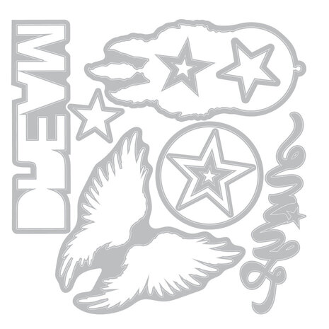 Sizzix Thinlits Die w/Stamps by 49 and Market A5 Starlight Dreams (10+16pcs) (666950) Sizzix Thinlits Die w/Stamps by 49 and Market A5 Starlight Dreams (10+16pcs) (666950)