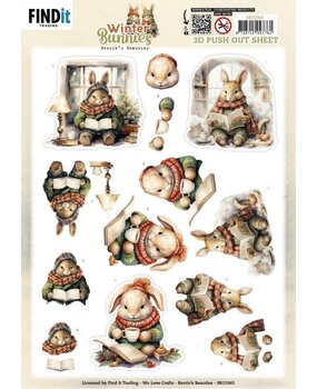 Berrie's Beauties Winter Bunnies 3D Push Out Reading Bunnies (SB11065)