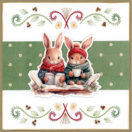 Berrie's Beauties Winter Bunnies 3D Push Out Bunnies Together (SB11066) Berrie's Beauties Winter Bunnies 3D Push Out Bunnies Together (SB11066)