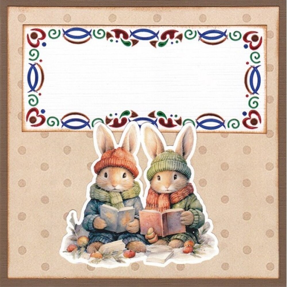 Berrie's Beauties Winter Bunnies 3D Push Out Bunnies Together (SB11066) Berrie's Beauties Winter Bunnies 3D Push Out Bunnies Together (SB11066)