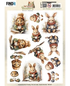 Berrie's Beauties Winter Bunnies 3D Push Out Drinking Bunnies (SB11067)