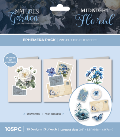 Crafter's Companion Midnight Floral Ephemera Pack (NG-MF-EPHE)