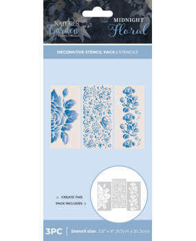 Crafter's Companion Midnight Floral Decorative Stencils (NG-MF-STEN-DEC)