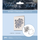 Crafter's Companion Midnight Floral Stamp & Die Butterfly & Rose Blooms (NG-MF-STD-BUTRB)