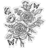 Crafter's Companion Midnight Floral Stamp & Die Butterfly & Rose Blooms (NG-MF-STD-BUTRB)