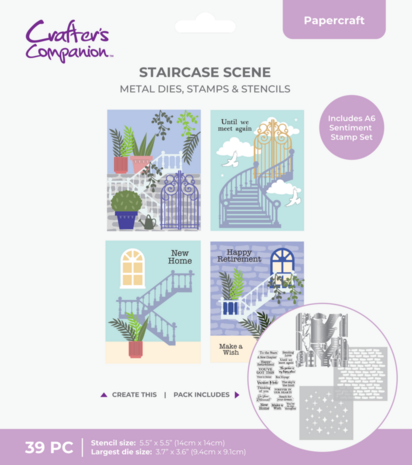 Crafter's Companion Staircase Scene Stamp, Die & Stencil (CC-STD-STEN-STSC)