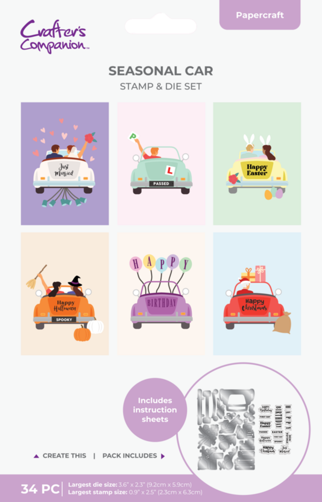 Crafter's Companion Seasonal Car Stamp & Die (CC-STD-SECA)