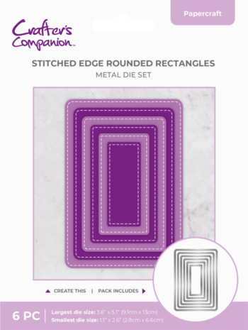 Crafter's Companion Stitched Edge Metal Die Rounded Rectangles (CC-MD-SERR)