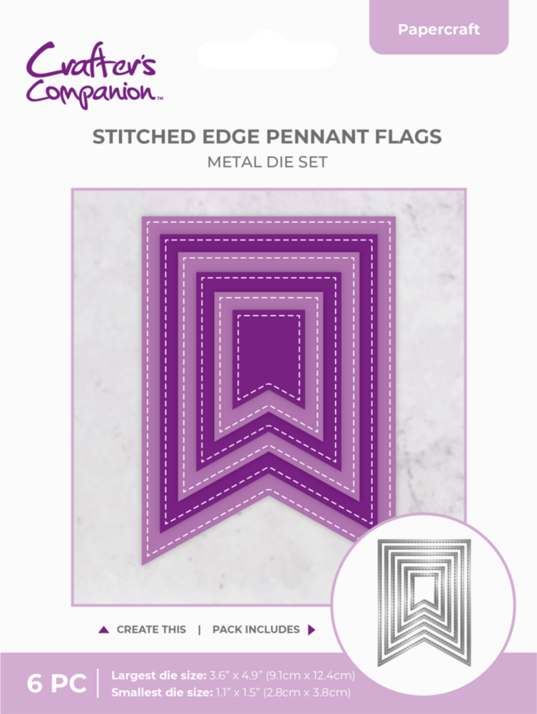 Crafter's Companion Stitched Edge Metal Die Pennant Flags (CC-MD-SEPF)