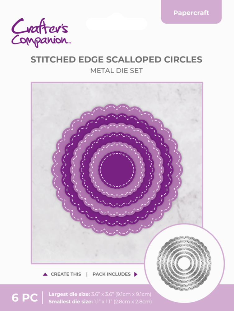 Crafter's Companion Stitched Edge Metal Die Scalloped Circles (CC-MD-SESC)