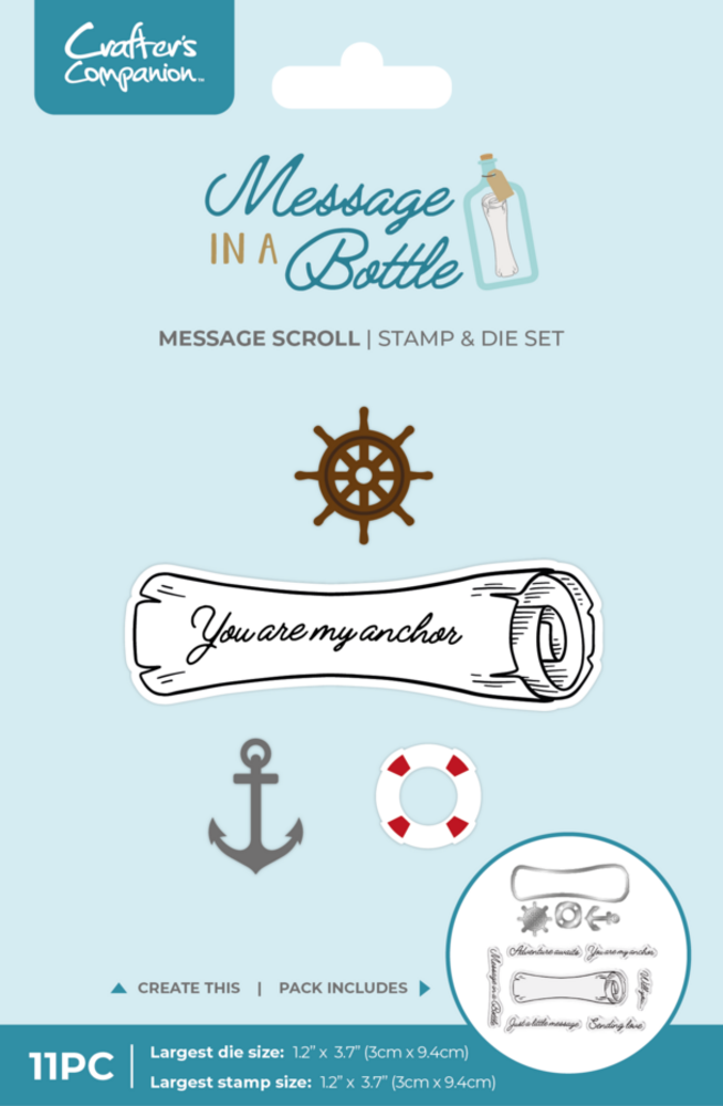 Crafter's Companion Message in a Bottle Stamp & Die Message Scroll (CC-MIAB-STD-MSCRO)