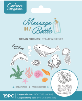 Crafter's Companion Message in a Bottle Stamp & Die Ocean Friends (CC-MIAB-STD-OCFRI)