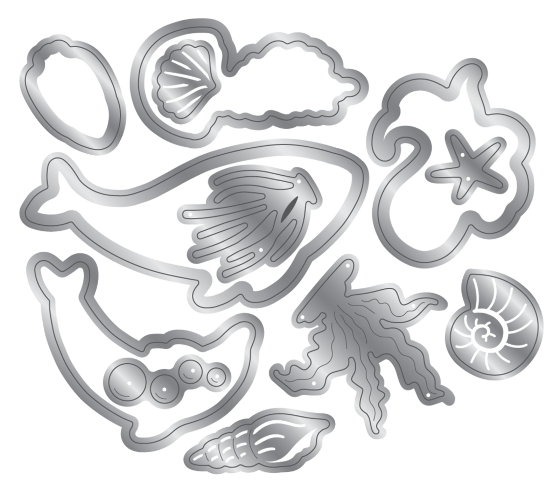 Crafter's Companion Message in a Bottle Stamp & Die Ocean Friends (CC-MIAB-STD-OCFRI)