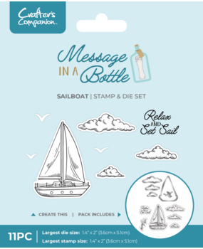 Crafter's Companion Message in a Bottle Stamp & Die Sailboat (CC-MIAB-STD-SBOT)