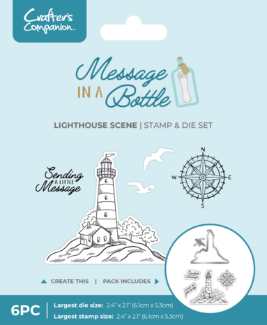 Crafter's Companion Message in a Bottle Stamp & Die Lighthouse Scene (CC-MIAB-STD-LHOSC)