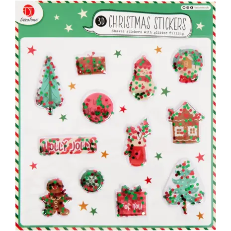 DécoTime 3D Christmas Stickers Holly Jolly (3216768)