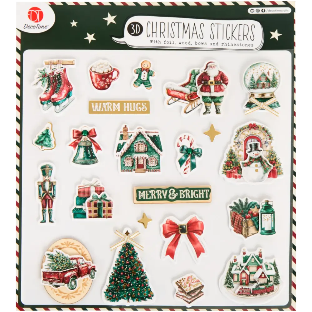 DécoTime 3D Christmas Stickers Merry & Bright (3216768)