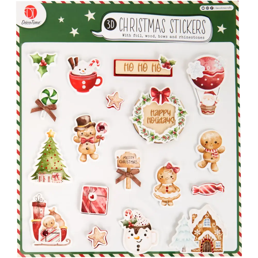 DécoTime 3D Christmas Stickers Happy Holidays (3216768)